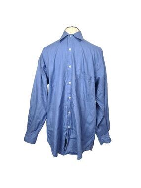 Britches Of Georgetowne Blue Button Down Long Sleeve Shirt 14.5-32